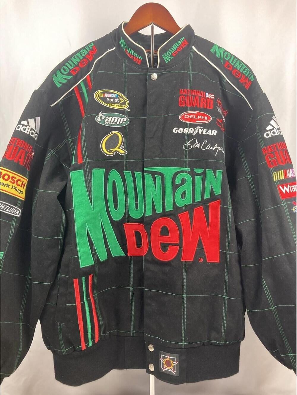 Vintage Men’s XL Dale Earnhardt Jr 88 Mountain Dew NASCAR Bomber Jacket Twill